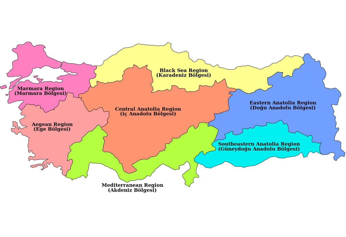 地図のトルコ地域
