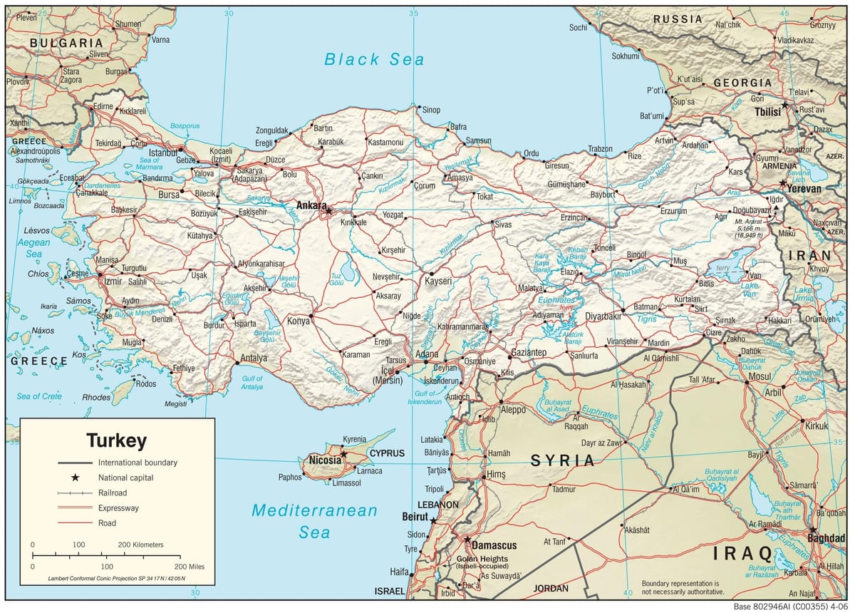 地図が表示トルコ