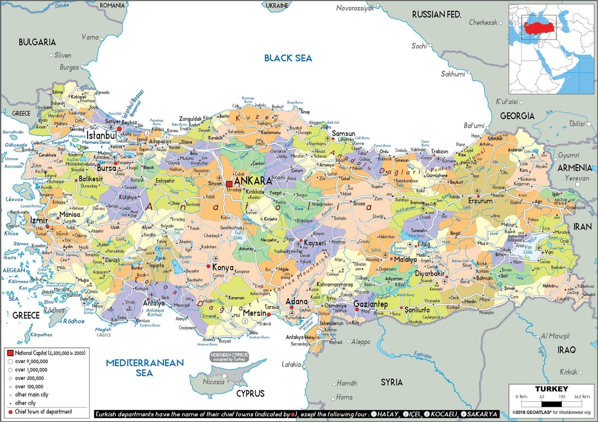 地図のトルコ政治