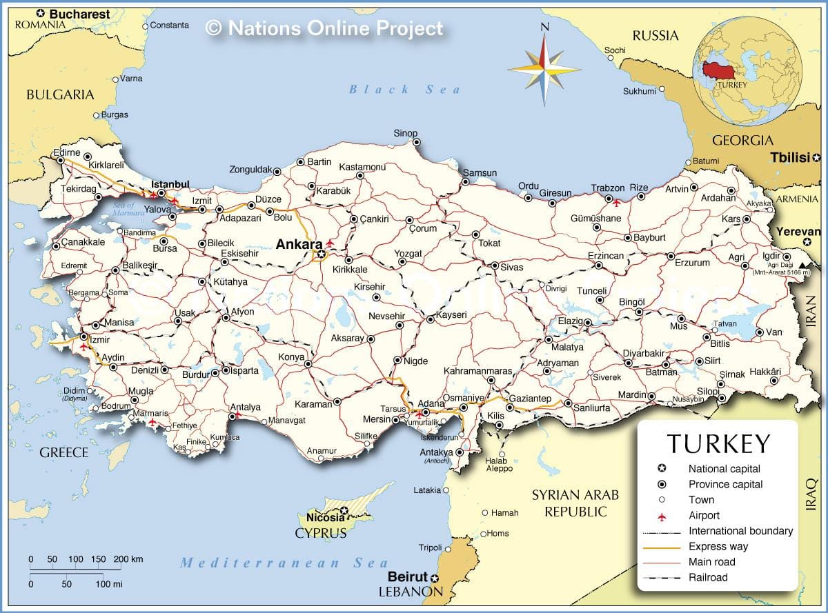 地図のトルコ海