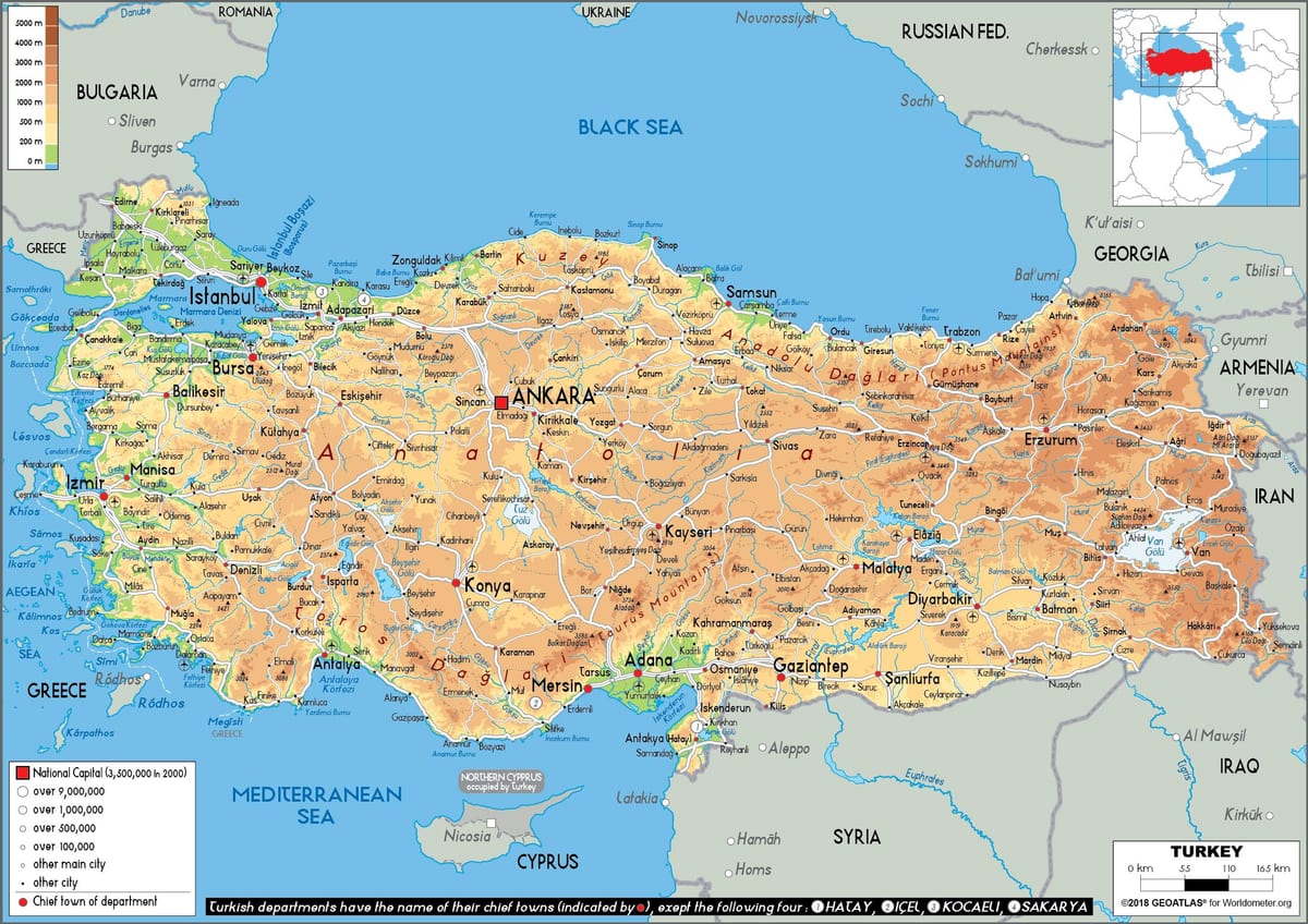 地図のトルコ島