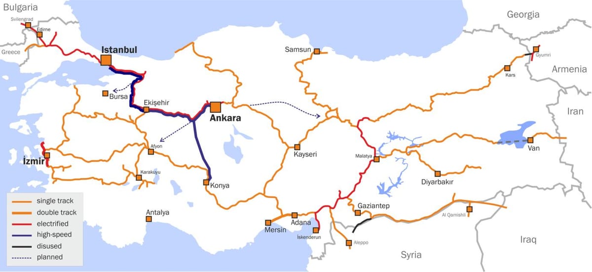 地図トルコ電車
