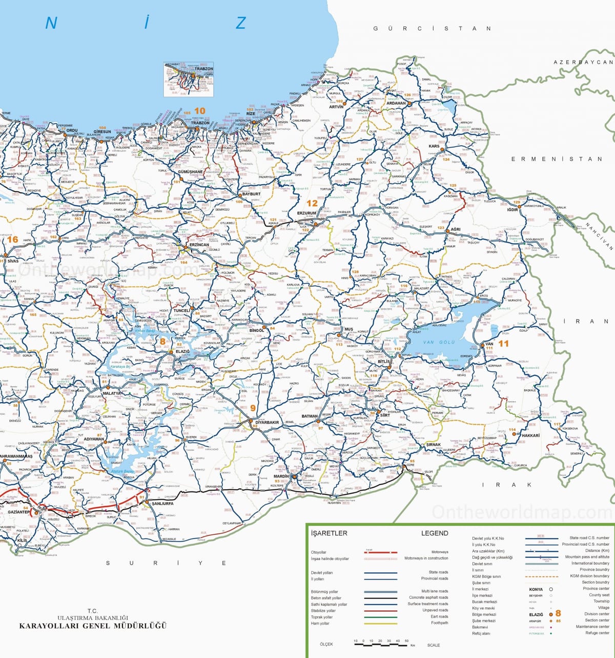詳しい地図のトルコ南部