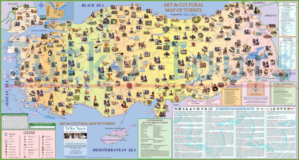 地図のトルコ観光