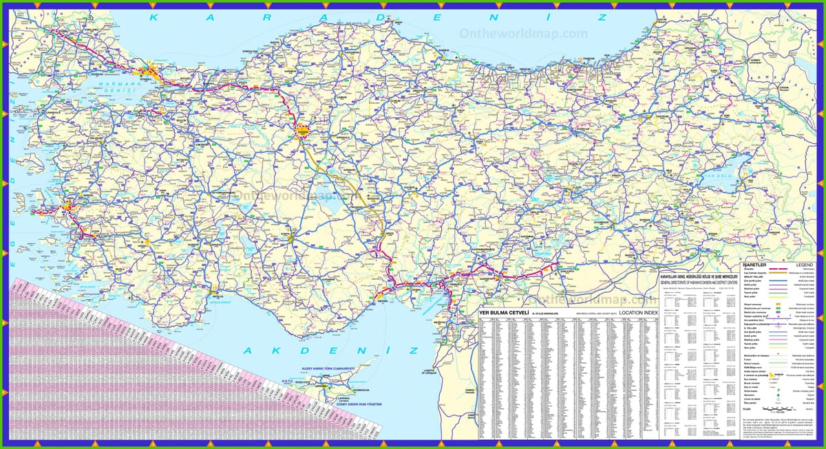 トルコ運転の地図