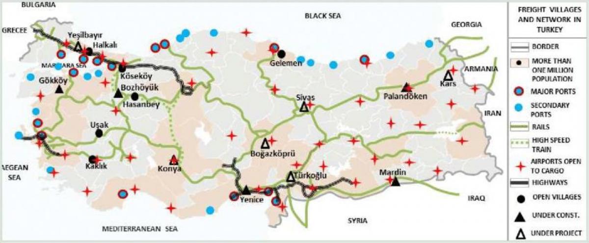 トルコ運輸地図