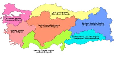 地図のトルコ地域