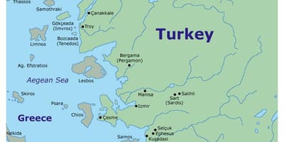 地図をトルコの西海岸