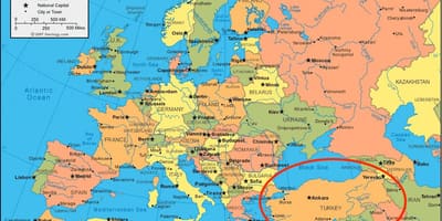 地図のトルコは欧州
