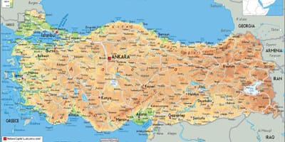 地図のトルコの物理