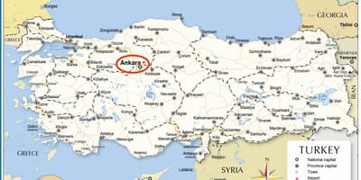 地図の資本トルコ