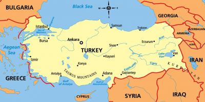 地図のトルコの大陸