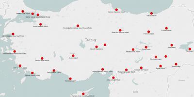 地図のトルコの空港を表示