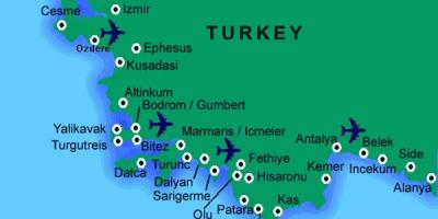 最高のビーチでトルコの地図