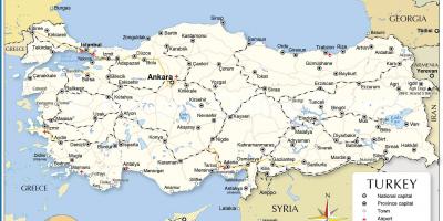 トルコ国地図周辺国